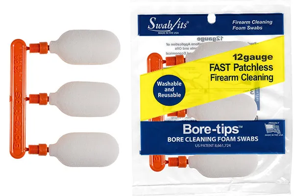 12 Gauge Gun Cleaning Bore-tips® by Swab-its®