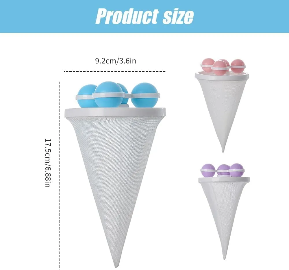 2025 Upgrade Floating Hair Filtering Mesh Removal, Floating Pet Fur Catcher, Reusable Lint Catcher Hair Remover for Laundry Washing Machine Pet Hair Catcher Filter Bag (6 PCS)
