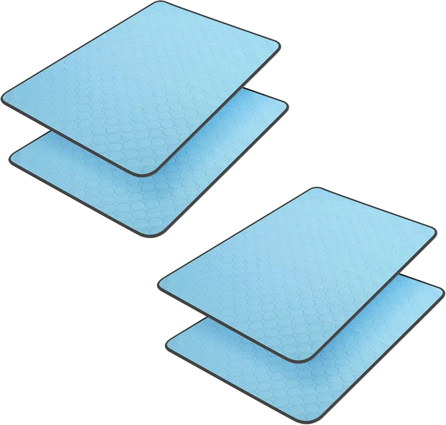 4 Pack Large Reusable Puppy Pads for Floor, Non-Slip, Waterproof, Washable Pee Pads for Dogs, Super Absorbent Puppy Playpen Mat for Incontinence, Pet Whelping Pads, Potty, Crate(Blue)