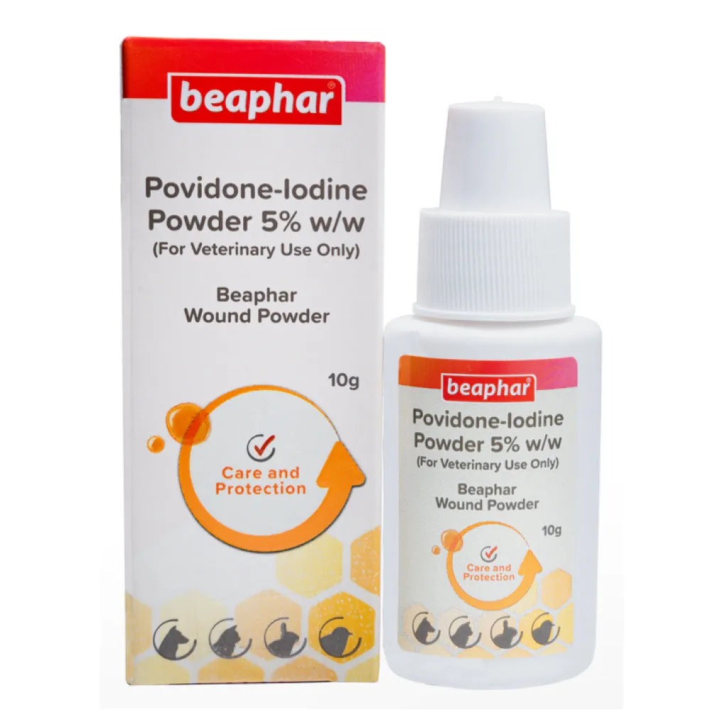 Beaphar Povidone Iodine Wound Healing Powder for Dogs & Cats