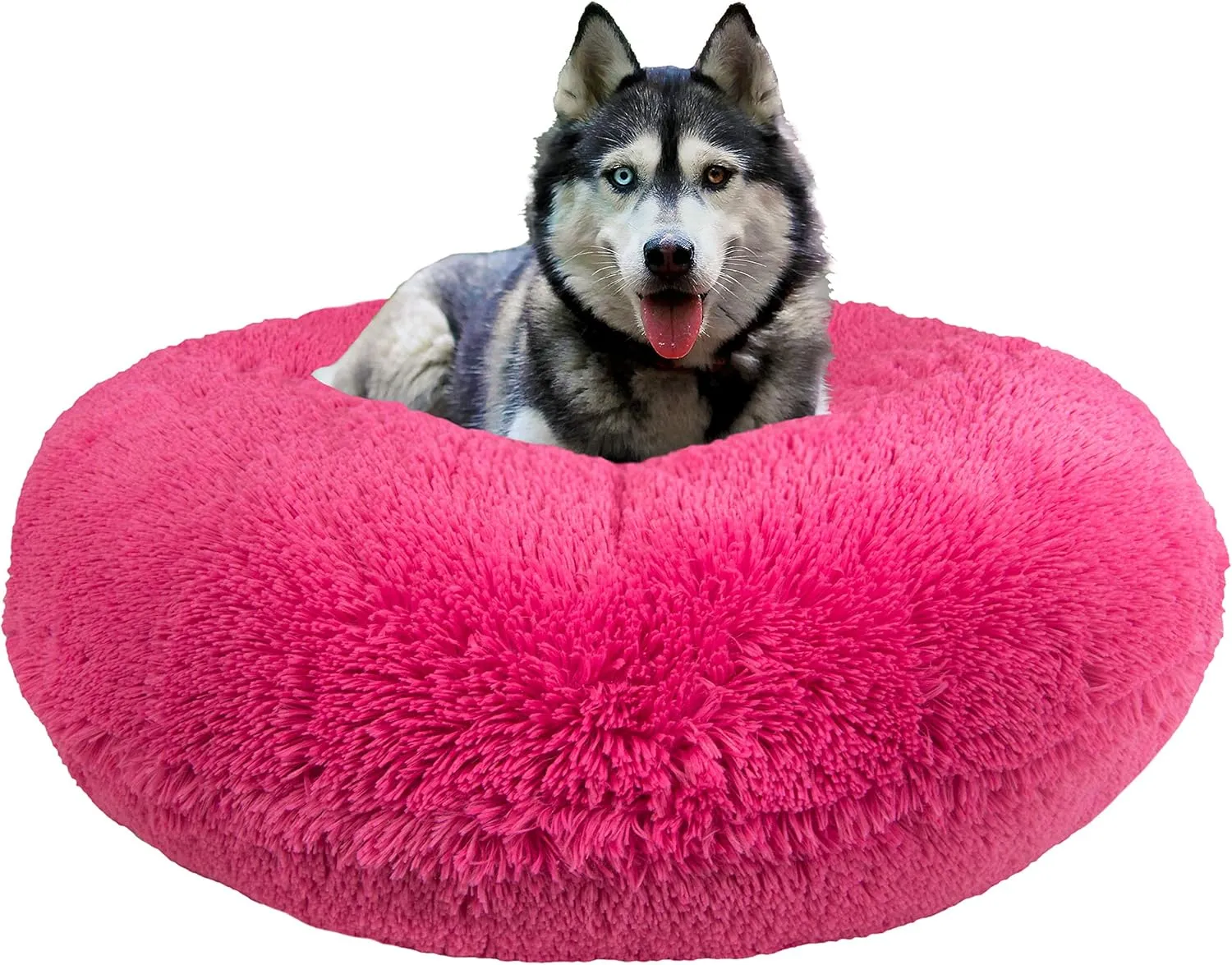 Bessie and Barnie Signature Lollipop Luxury Shag Extra Plush Faux Fur Bagel Pet / Dog Bed (Multiple Sizes)