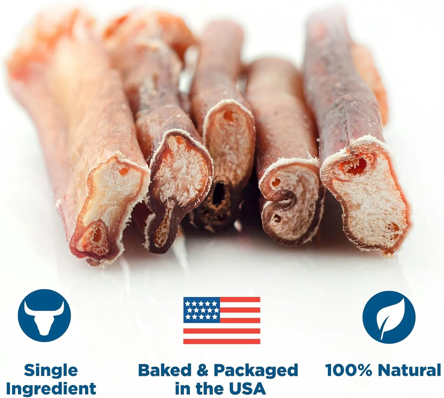 Best Bully Sticks 6 Inch Thick Bully Sticks for Dogs - 5 Count (Pack of 1) - Natural, Grass-Fed Beef, Single Ingredient, Grain and Rawhide Free - Large Breeds