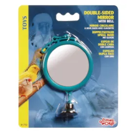 Bird Mirror Large Double Sided Round with Bell