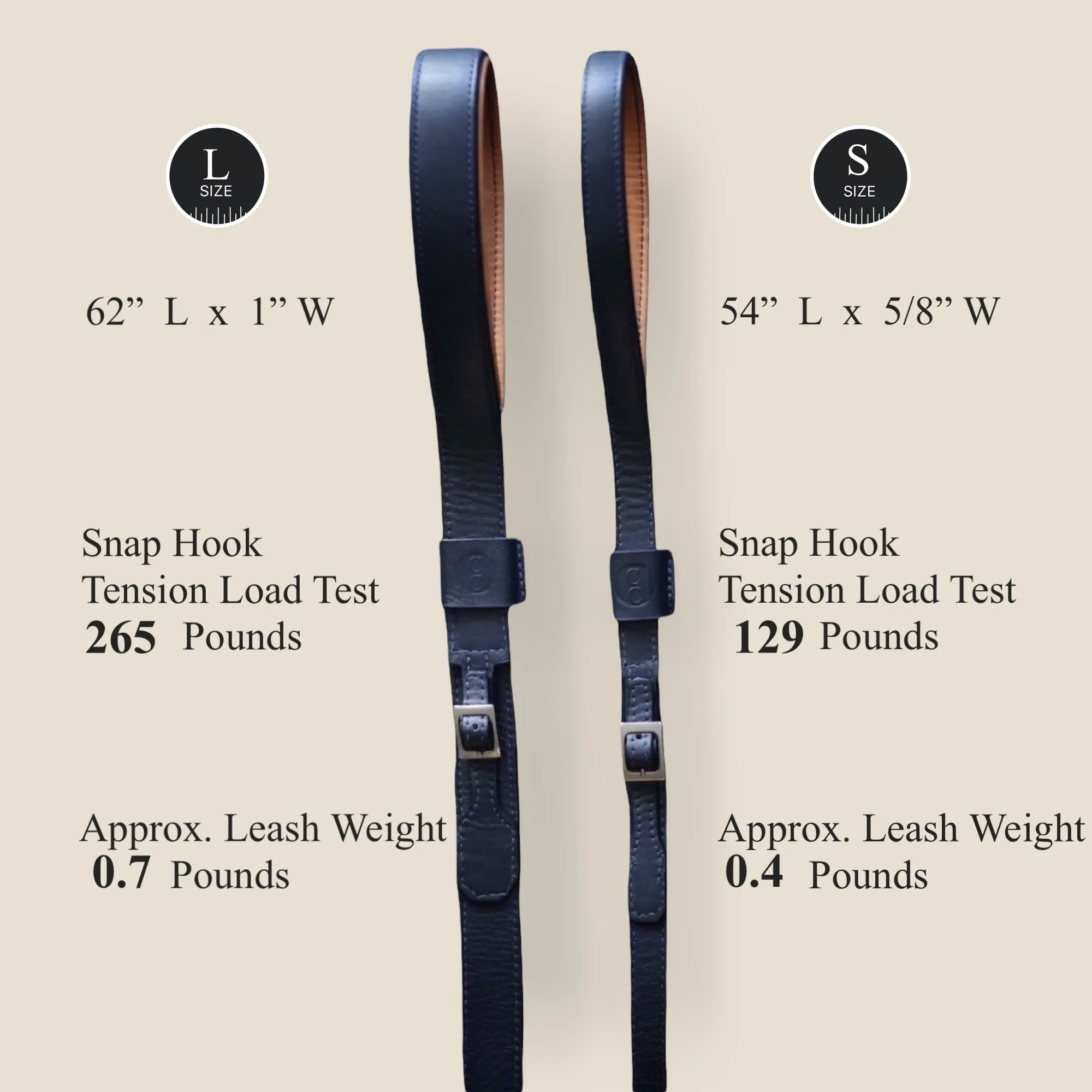 Blue Leather Dog Leash