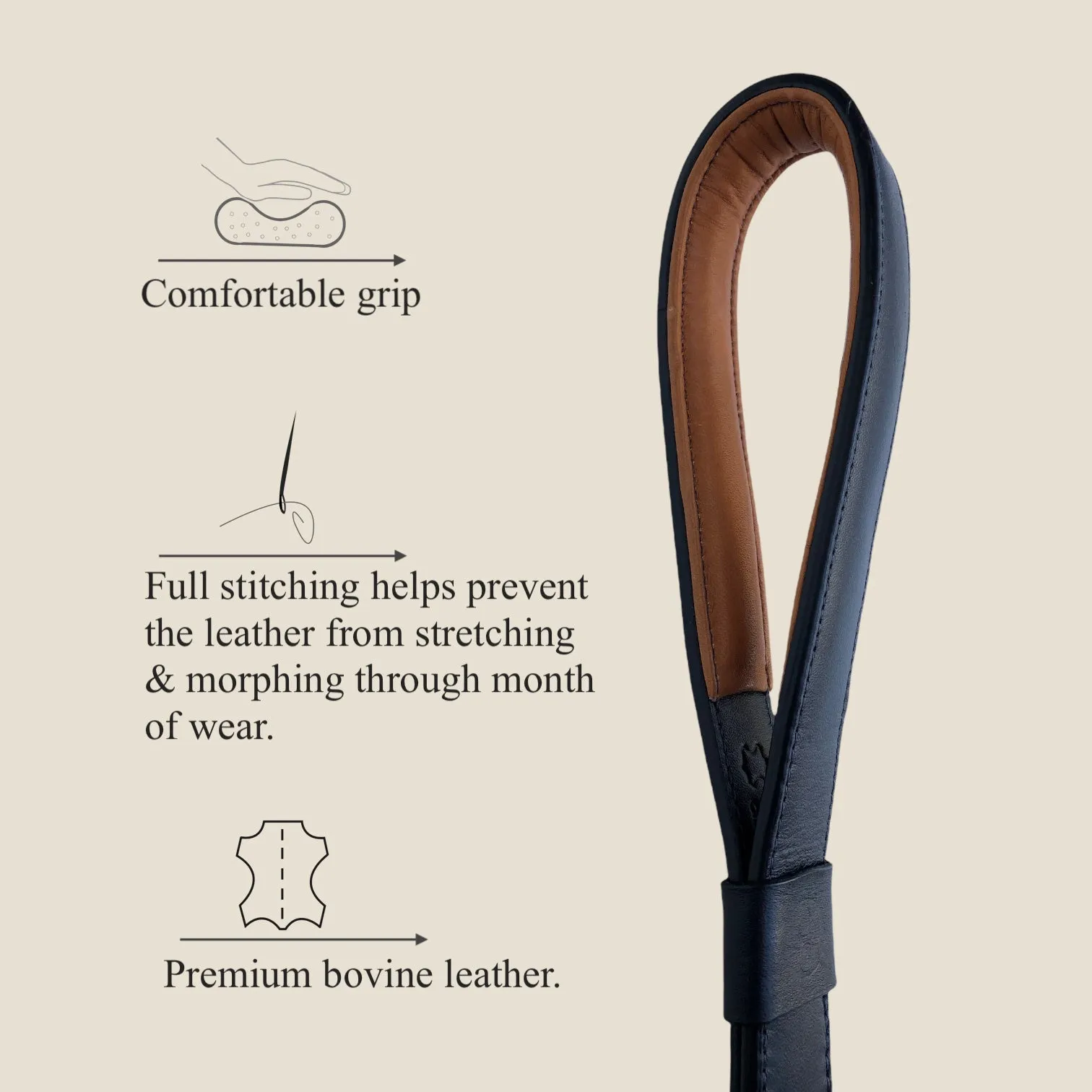 Blue Leather Dog Leash