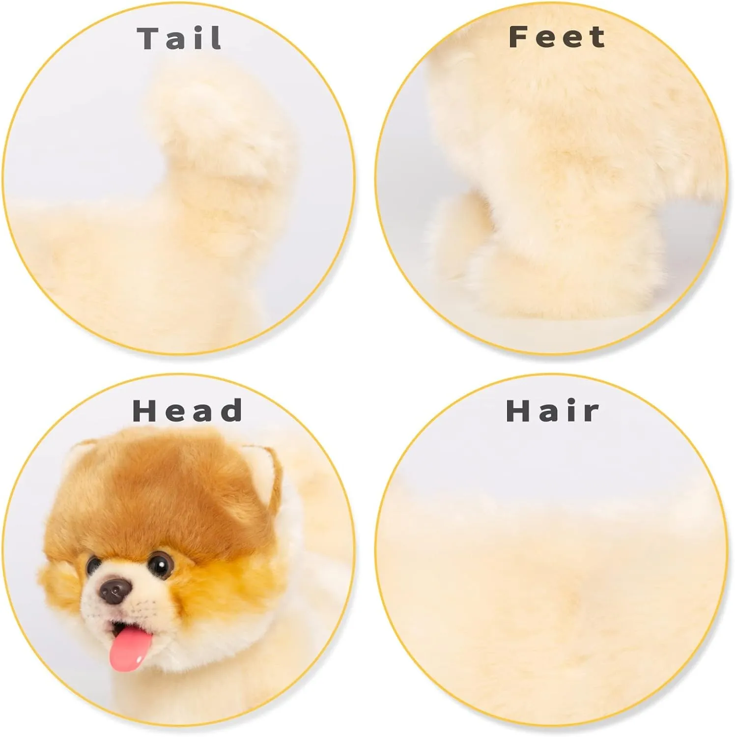 CU-MATE Interactive Dog Stuffed Animal Electronic Plush Pomeranian Simulation Puppy Realistic Toy Like-Real Robotic Nodding Barking Wagging Tail Present Pet for Toddler Boys