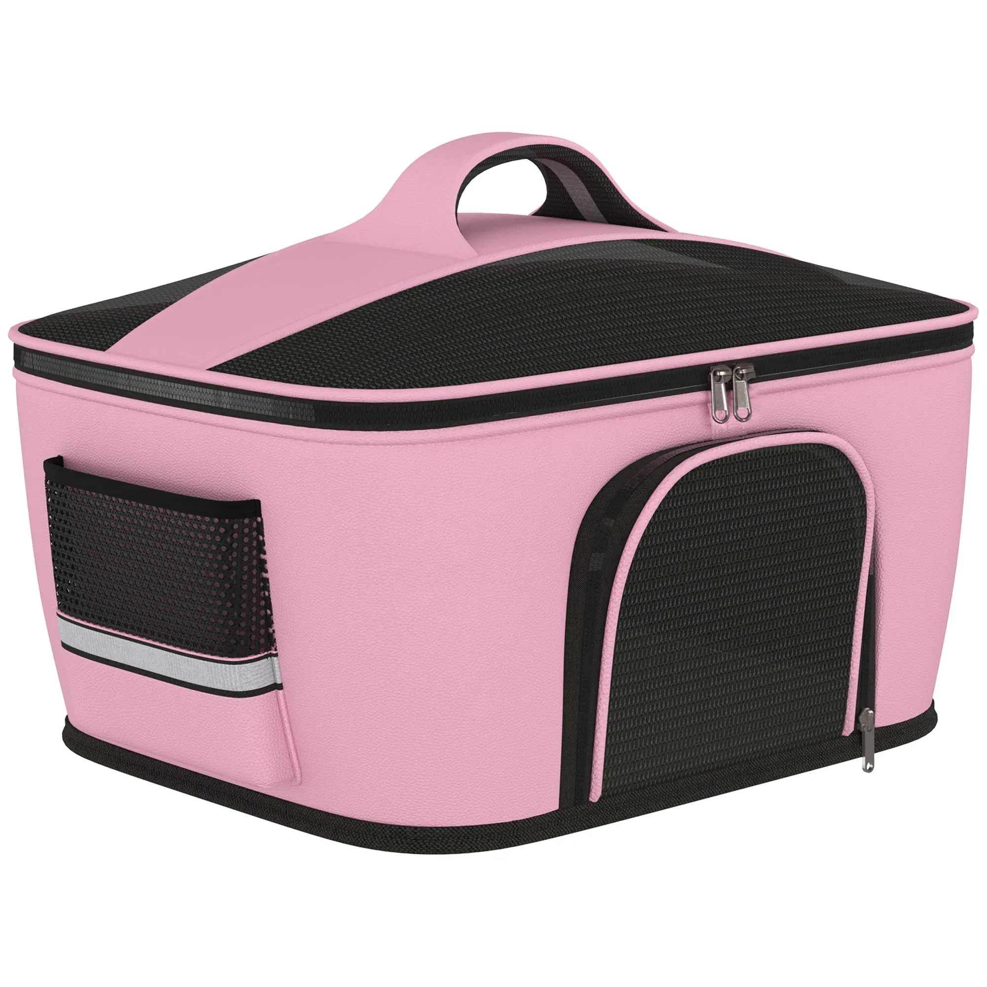 Dog and Cat Carrier Bag with 2 Zippered Doors, 50x35x36cm, Pink