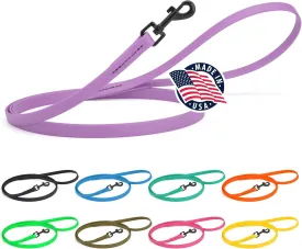 Dogline Biothane Waterproof Dog Leash Strong Coated Nylon Webbing with Black Hardware Odor-Proof Easy to Clean High Performance for Small or Large Dogs Made in USA 4 or 6 ft Lead, Amethyst Purple
