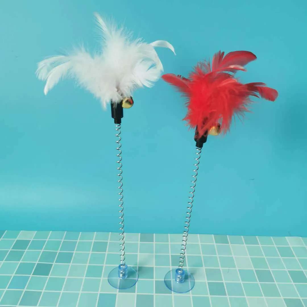Feline Feather Teaser Wand with Bell Toy 3pk
