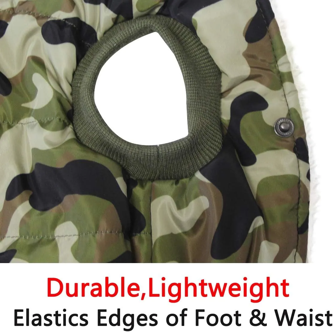 Fleece Lining Extra Warm Dog Hoodie in Winter for Small Dogs Jacket Puppy Coats with Hooded,Green Camo M