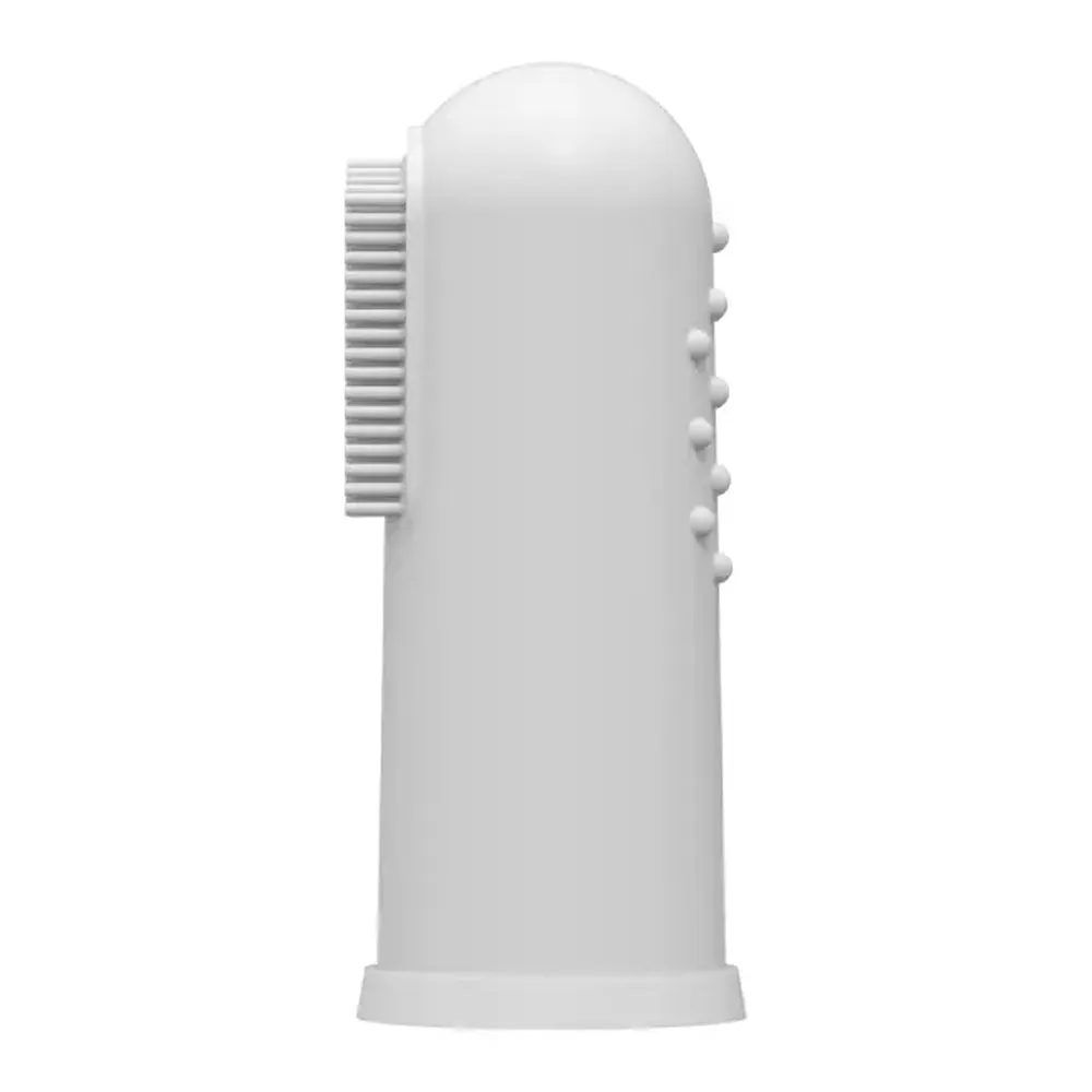 Grey Silicone Finger Toothbrush With Storage Case
