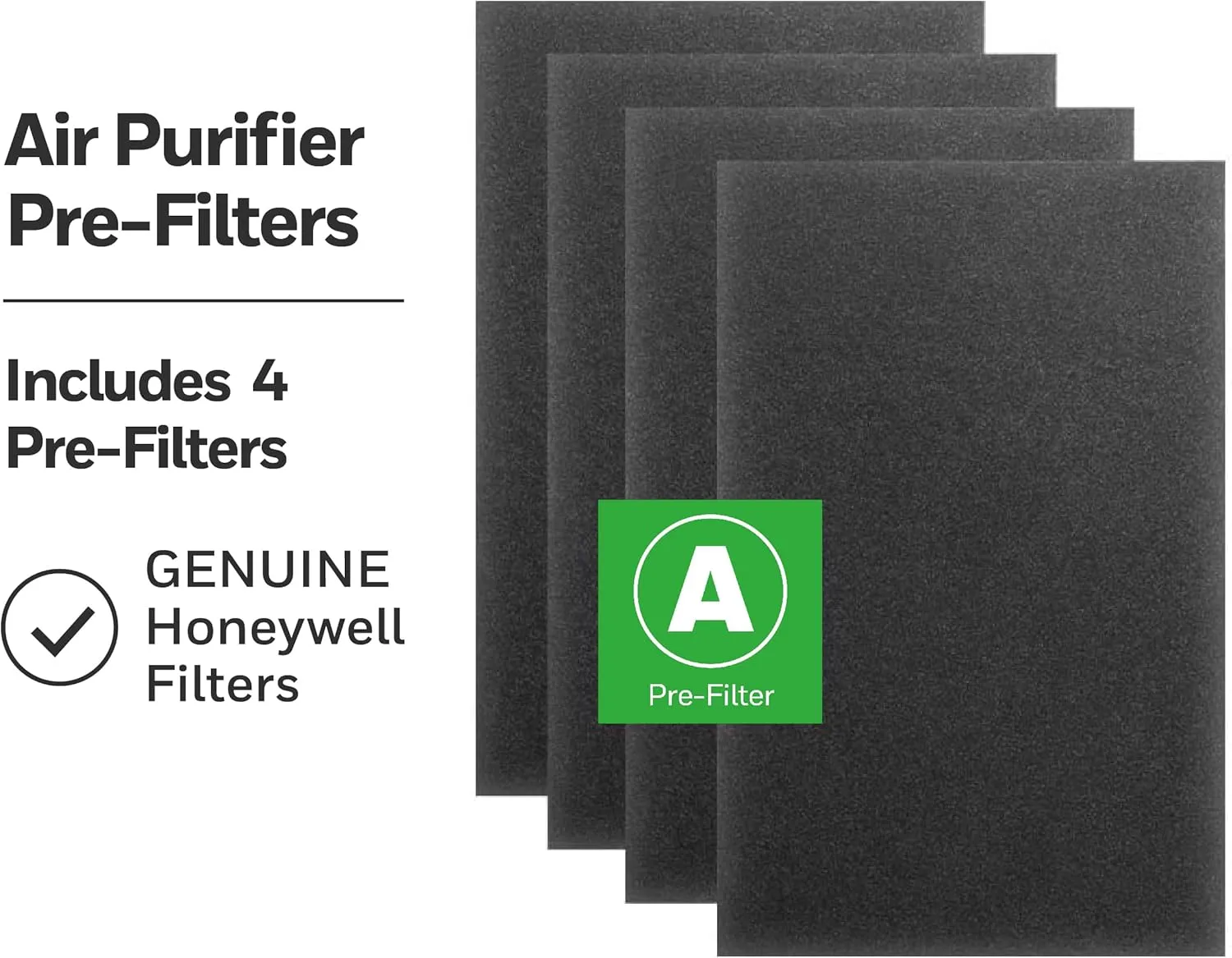 Honeywell HRF-A300 Air Purifier Pre Kit Filter, 4-Pack - Allergen Air Filter Targets Dust, VOC, Pet, Kitchen, and Wildfire/Smoke Odors