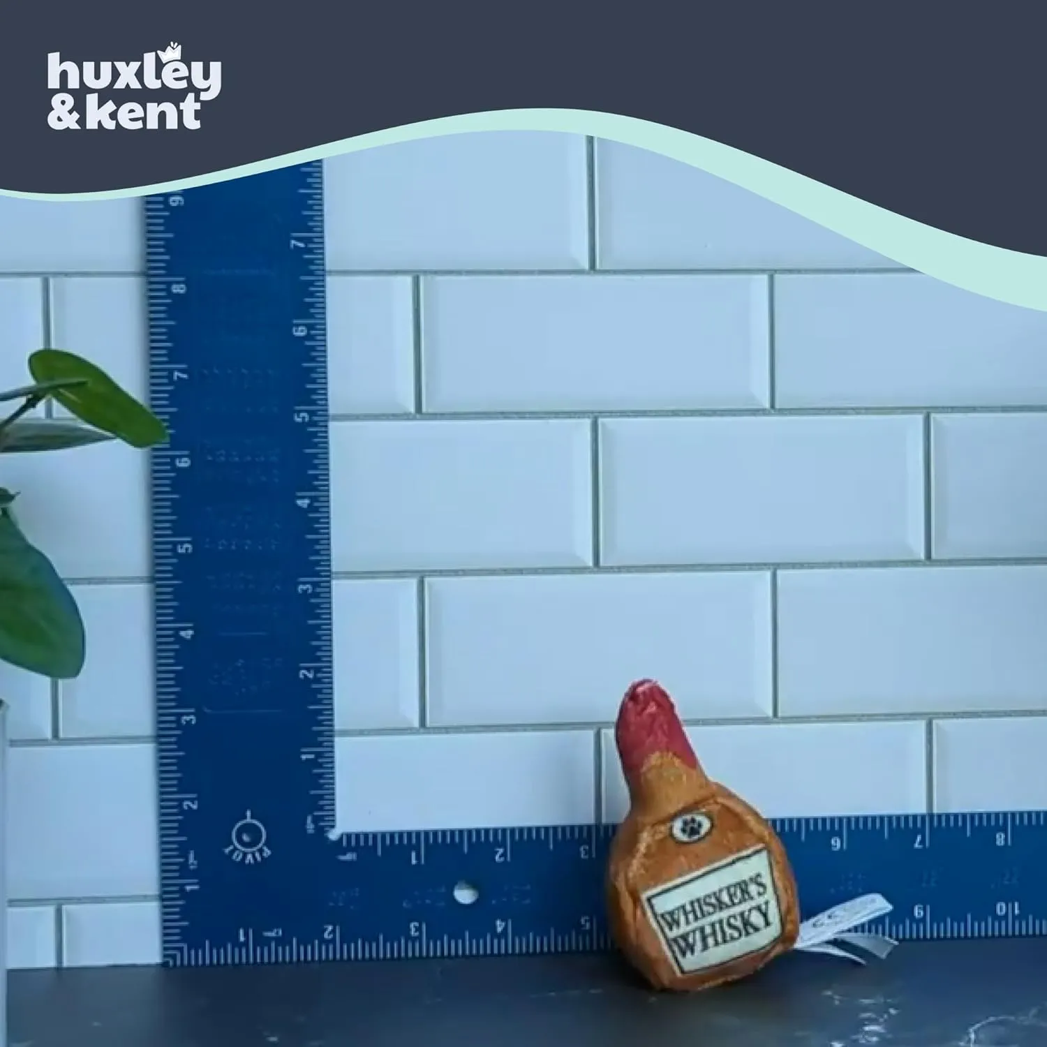 Huxley & Kent Plush Cat Toy - Whisker's Whiskey - Nappy Hour Strong Catnip Filled - Plush Interactive Kitten and Cat Toy with Catnip and Crinkle - Kittybelles