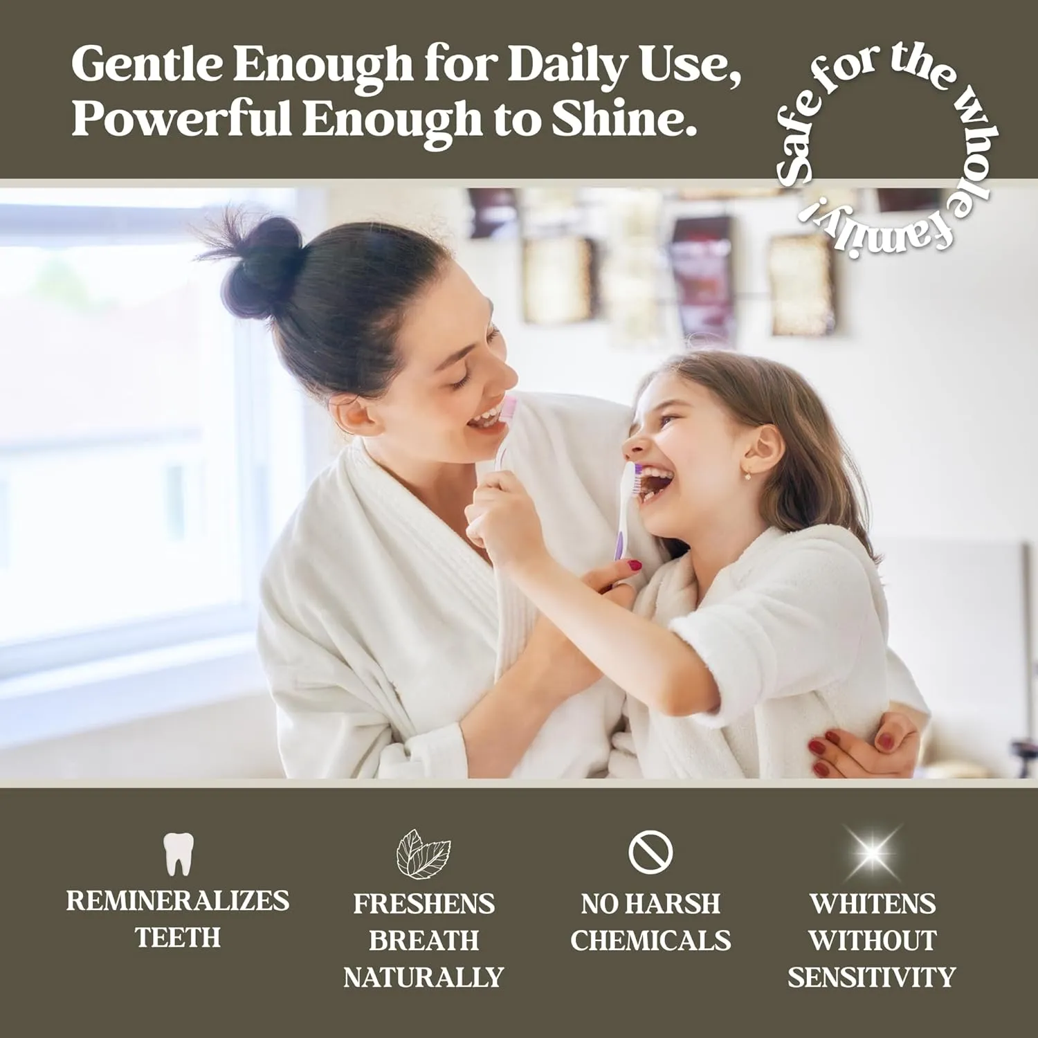 Hydroxyapatite Tooth Powder by Revive Homestead | Remineralizing Toothpaste Powder | Fluoride-Free | Whitening | Natural | 2 oz Amber Glass Jar (with Erythritol) (Peppermint)