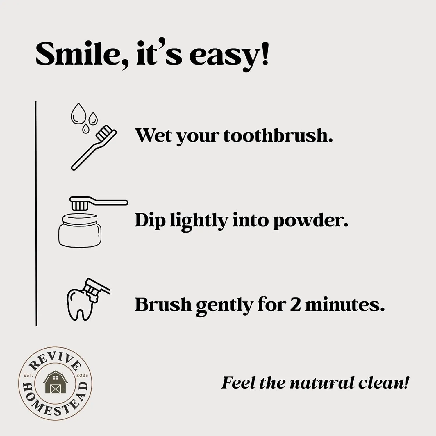 Hydroxyapatite Tooth Powder by Revive Homestead | Remineralizing Toothpaste Powder | Fluoride-Free | Whitening | Natural | 2 oz Amber Glass Jar (with Erythritol) (Peppermint)