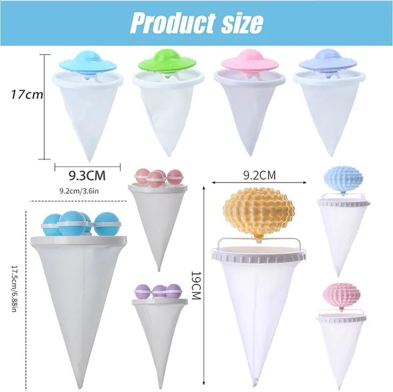 Laundry Hair Catcher, 2024 New Floating Hair Filtering Mesh Removal Pet Hair Remover for Laundry, Reusable Washer Hair Catcher Hair Filter Bag Lint Catcher for Washing Machine Hair Catcher