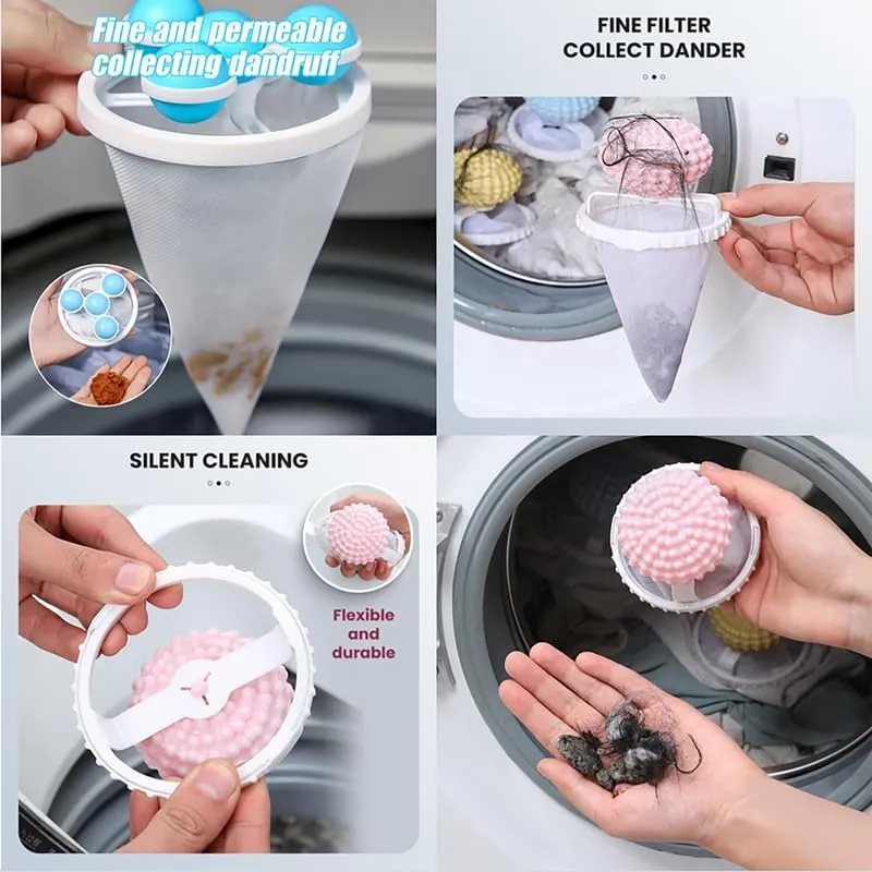Laundry Hair Catcher, 2024 New Floating Hair Filtering Mesh Removal Pet Hair Remover for Laundry, Reusable Washer Hair Catcher Hair Filter Bag Lint Catcher for Washing Machine Hair Catcher