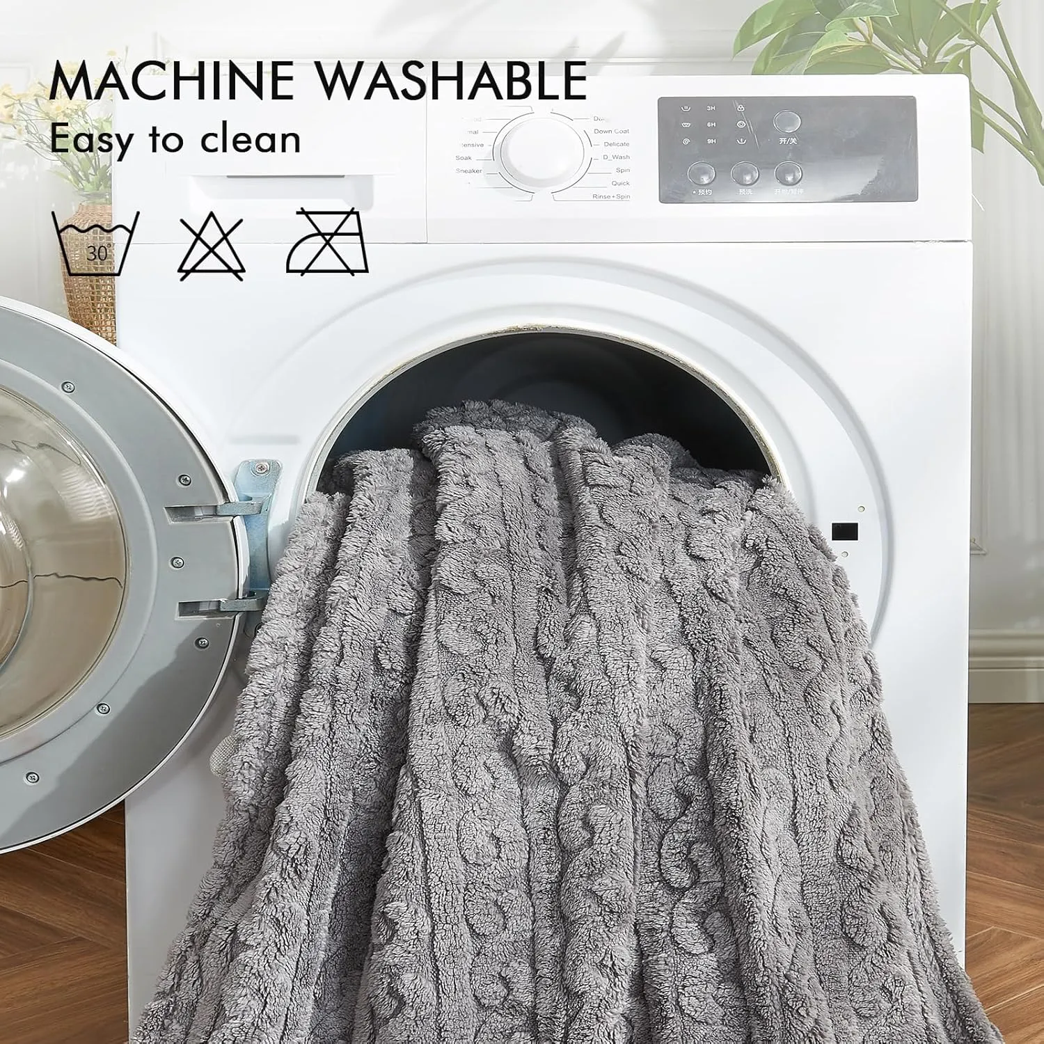 lifein Waterproof Dog Blankets for Dogs - Calming Cat Blanket for Couch Protector Washable, Long Faux Fur Pet Throw Blanket for Large/Small Dogs/Puppy,Furniture Protection (Grey, 65 * 57inches)