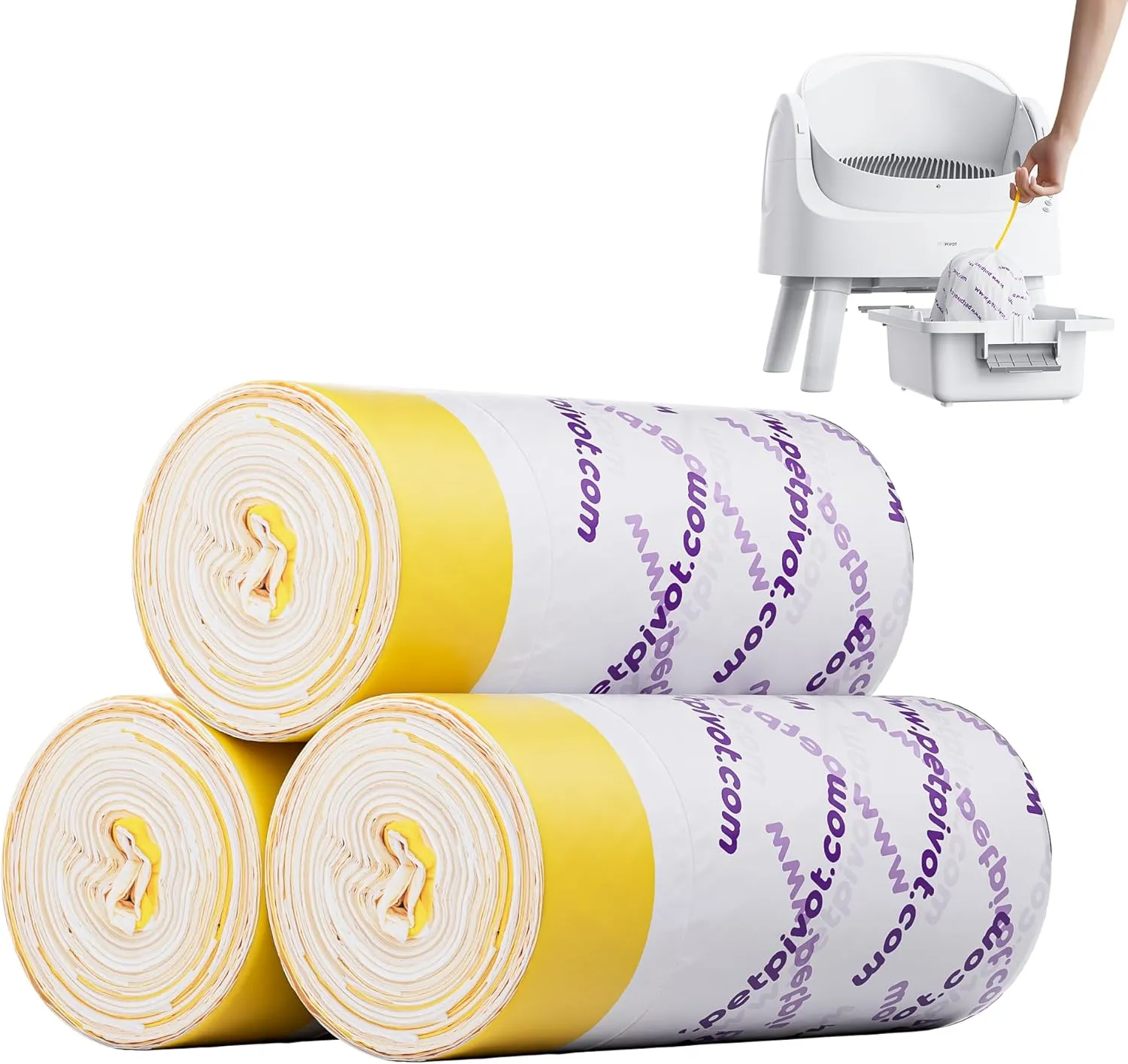 Litter Box Liners for AutoScooper 11 Open Top Self Cleaning Litter Box, 3 Rolls 60 pcs