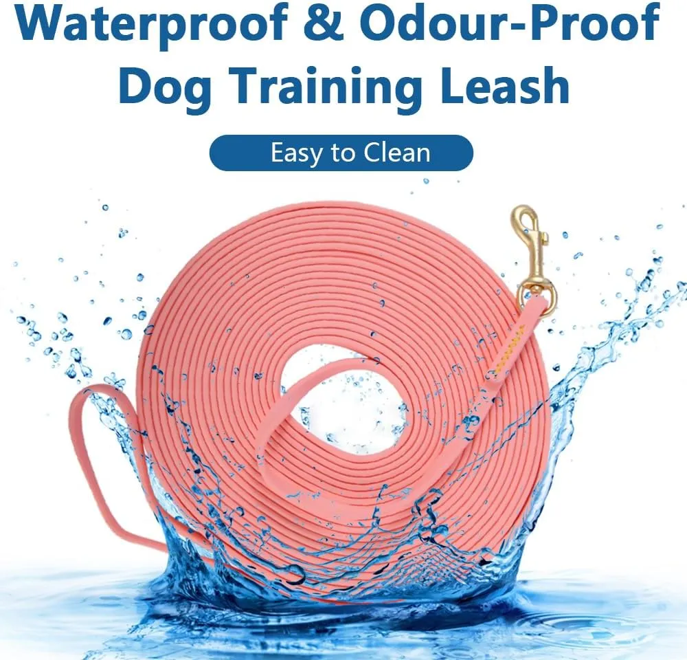 Long Leash Waterproof Dog Training Leash, Outdoor Longline Dog Leash for Training, Yard, Play, Beach, Camping