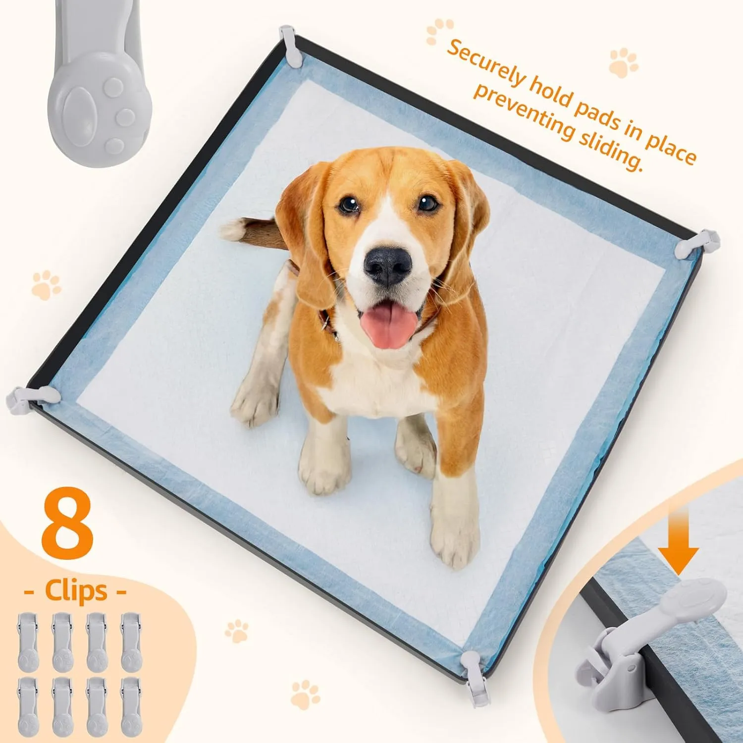 LOOBANI Dog Pee Pad Holder - 2 Pack Silicone Puppy Pad Holder - High Edge Dog Potty Tray with 4 Holder Clamps for Puppy Potty Training, Fits Up to 24" x 24" Training Pads, Black