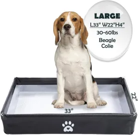 MEEXPAWS Dog Pee Pad Holder Foldable, Puppy Pad Holder Liner Base High Side, Dog Litter Box Indoor 33x22, Training Leak-Proof, Potty Easy Clean