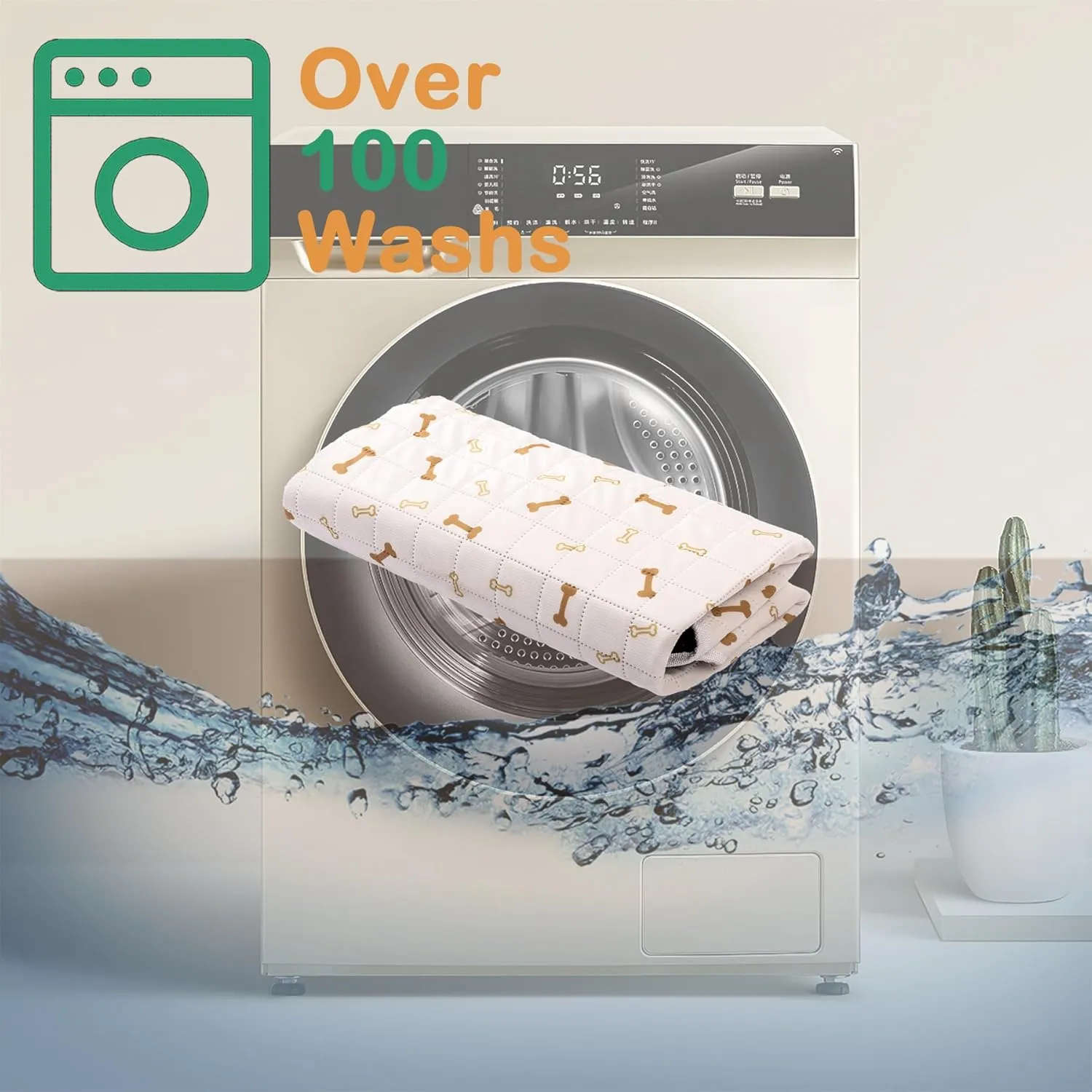 Meow&Woof Reusable Puppy Pads - Washable Pee Pads for Dogs 100% Waterproof Square Playpen Mat, Super Absorbent and Durable Reusable Pee Pads for Dogs 36 Inch 1 Pack