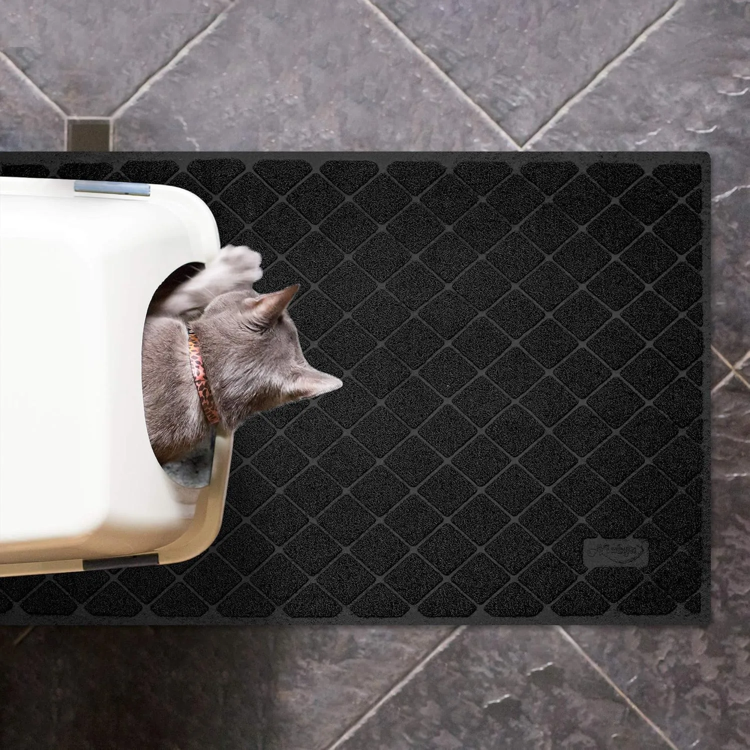 Niubya Premium Cat Litter Mat, 47" Long x 35" Wide, Extra Large Size, Waterproof and Non-Slip Design, Gentle on Paws, Easy to Clean