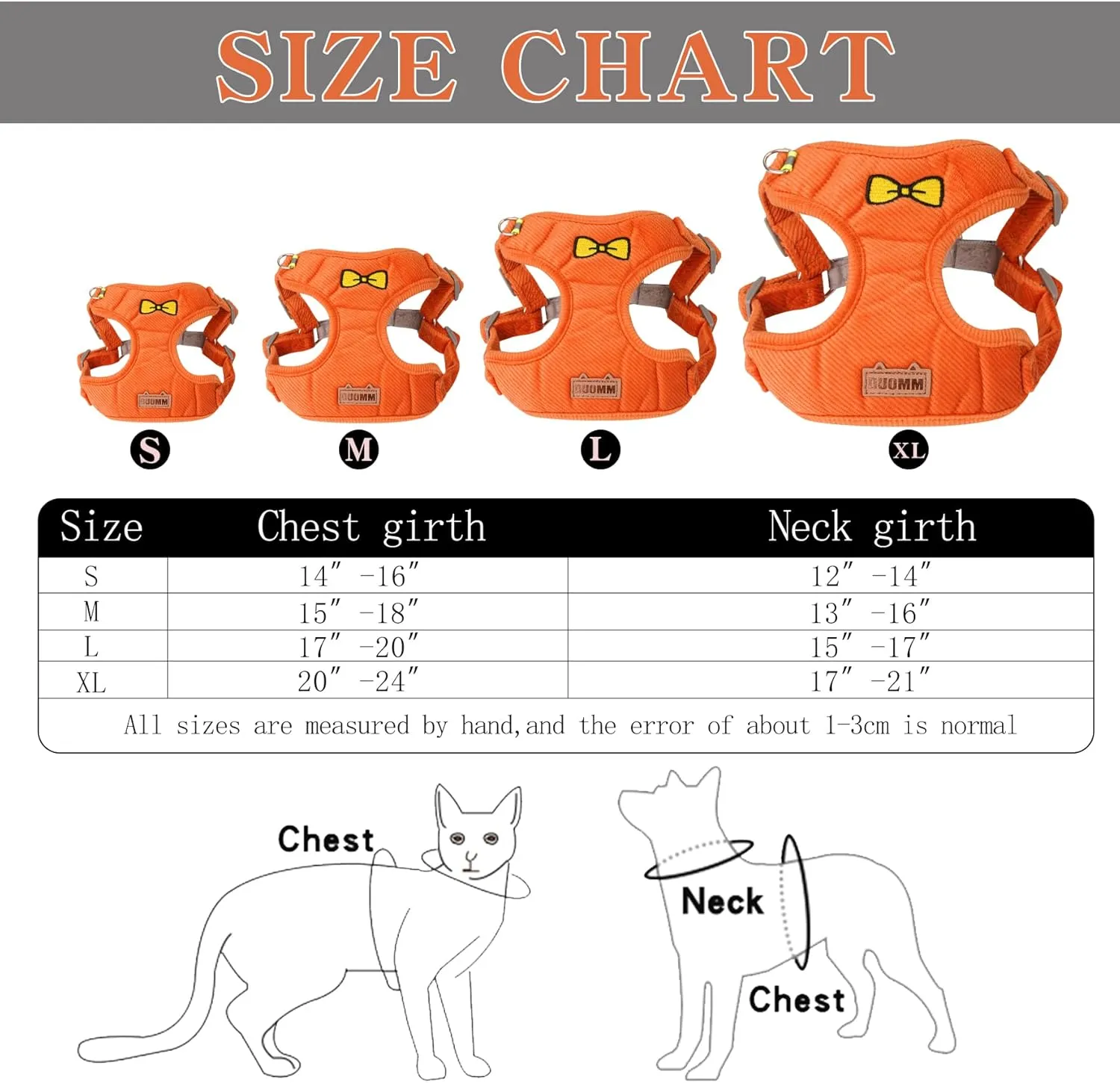 No Pull Dog Harness with Leash Pet Soft Vest Harness and Leash Set Dog Cat No Choke Escape Proof Harness Reflective Step in Harness for Small Medium Dogs Cats (Orange, Medium)