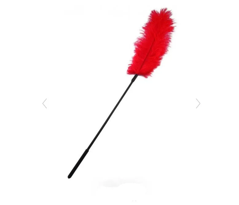 Ostrich Feather Tickler (Red)