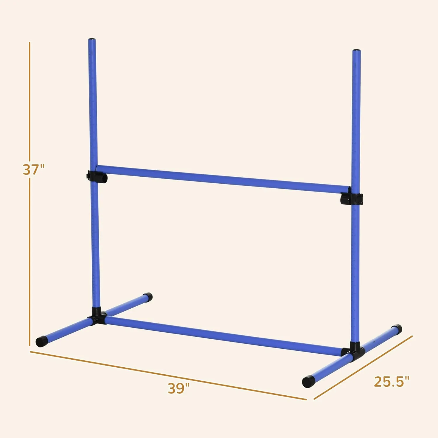 PawHut 8 Piece Dog Agility Training Equipment for Dog Agility Course with Adjustable Height Jump Bars, Included Carry Bag, & Displacing Top Bar, Blue