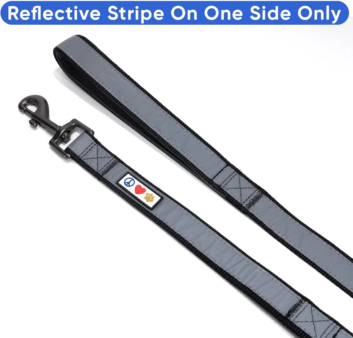 Pawtitas Double Handle Dog Leash Heavy Duty for Training No Pull Leashes Ideal for Medium and Large Dogs | Great for Walking, Running & Training Dog Leash - Medium/Large - Black