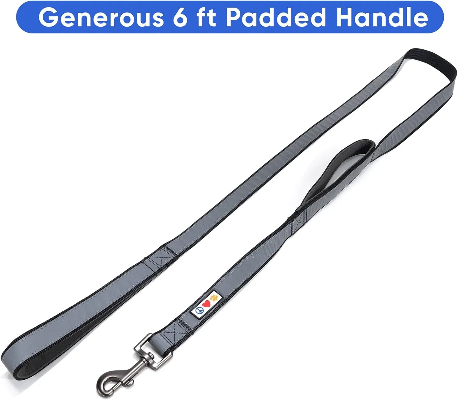 Pawtitas Double Handle Dog Leash Heavy Duty for Training No Pull Leashes Ideal for Medium and Large Dogs | Great for Walking, Running & Training Dog Leash - Medium/Large - Black