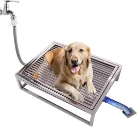 Porch Potty for Dogs, 31"20" Stainless Steel Dog Litter Box, Portable Sturdy Metal Pet Toilet Tray, for Small Large Dogs Indoor Outdoor Use, Easy to Clean