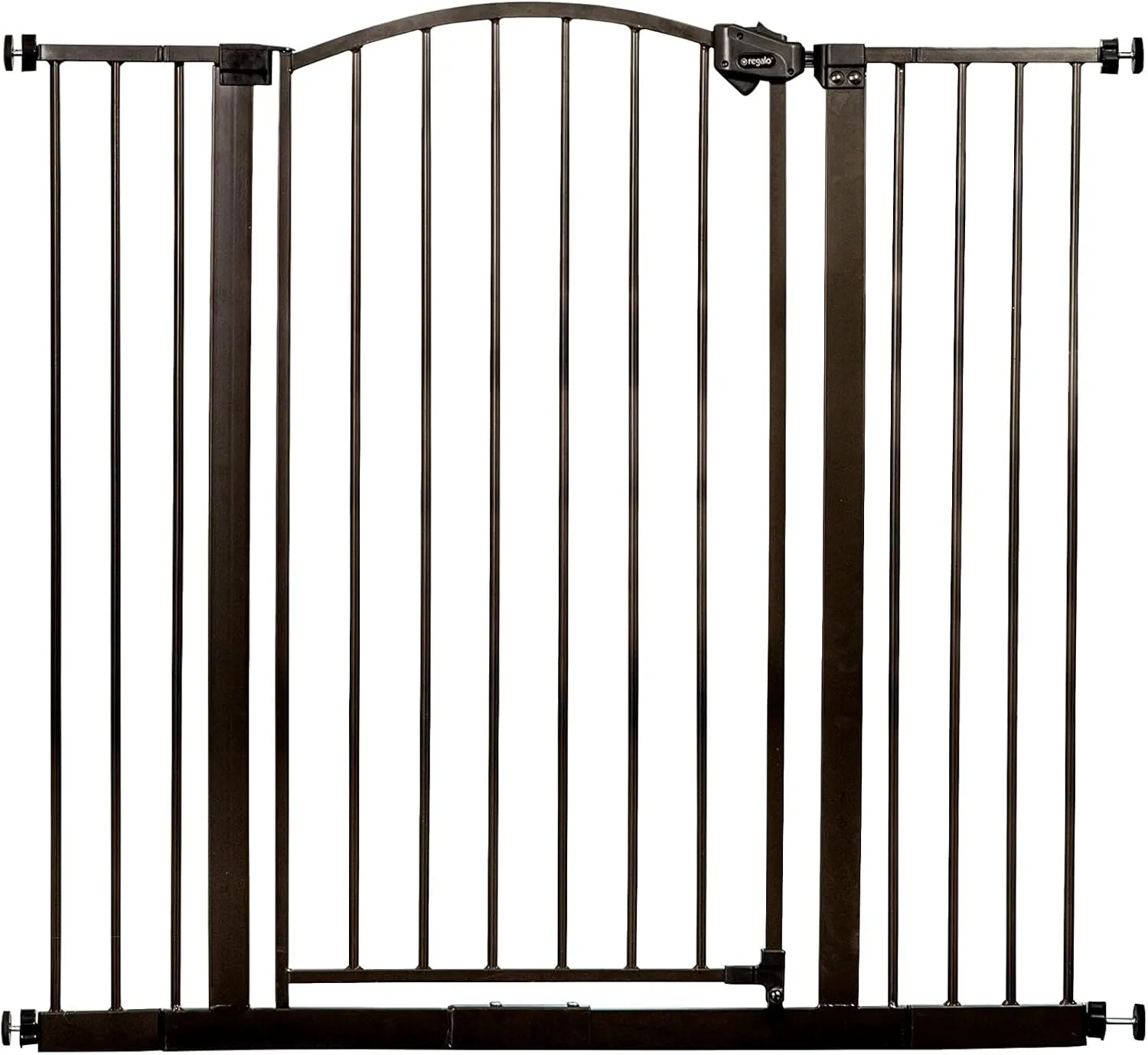 Regalo Easy Step Extra Tall Arched Dcor Walk Thru Baby Gate, Includes 4-Inch Extension Kit, 4 Pack Pressure Mount Kit and 4 Pack Wall Mount Kit, Bronze, 36-Inches Tall (Pack of 1)