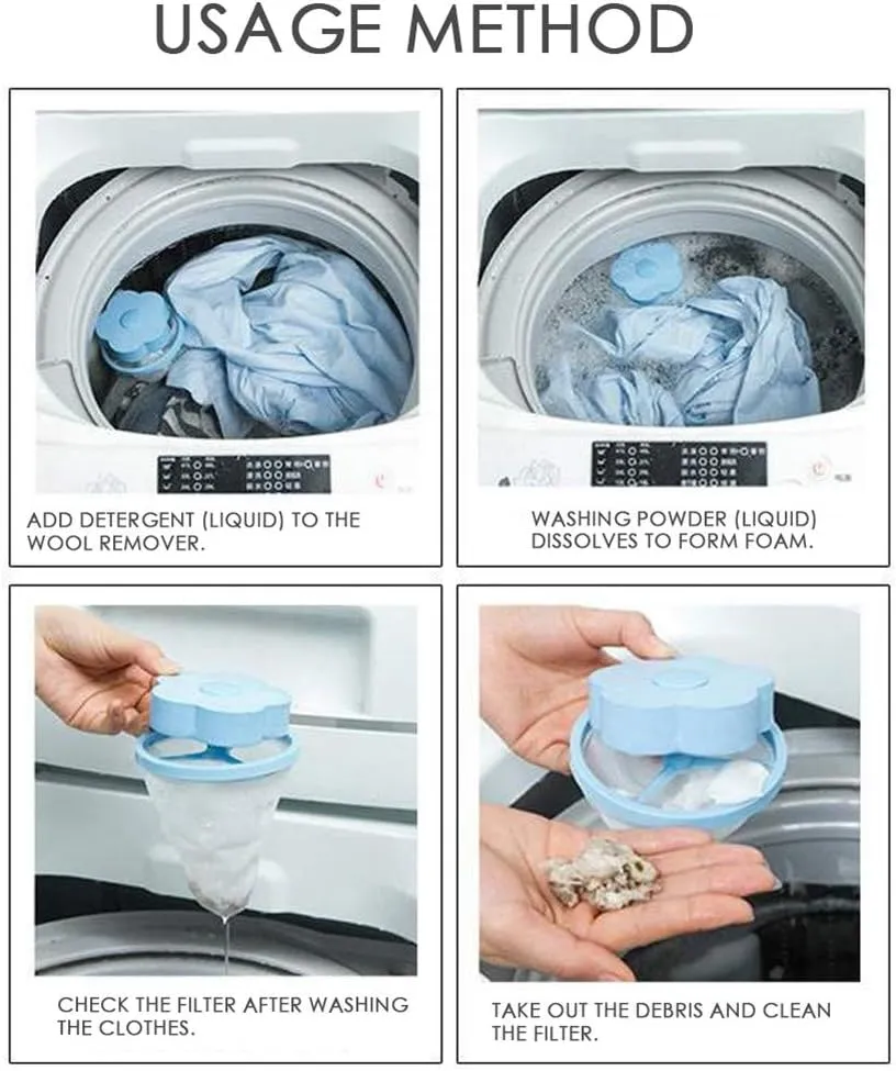 Reusable Washing Machine Lint Catcher Floating Lint Mesh Bag Pet Hair Lint Mesh Remover Washer Lint Traps Bag Hair Filter Net Household Tool