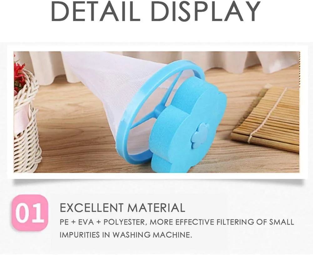 Reusable Washing Machine Lint Catcher Floating Lint Mesh Bag Pet Hair Lint Mesh Remover Washer Lint Traps Bag Hair Filter Net Household Tool