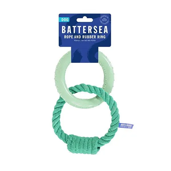 Rosewood Dog Toy Battersea Rope and Rubber Ring