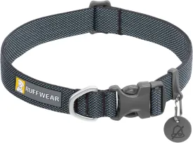 Ruffwear, Hi & Light Dog Collar, Ultralight Reflective Quick Release Buckle, Adjustable Trail Running Polyester Collar with Silent Tag Ring, Basalt Gray, 20"-26"