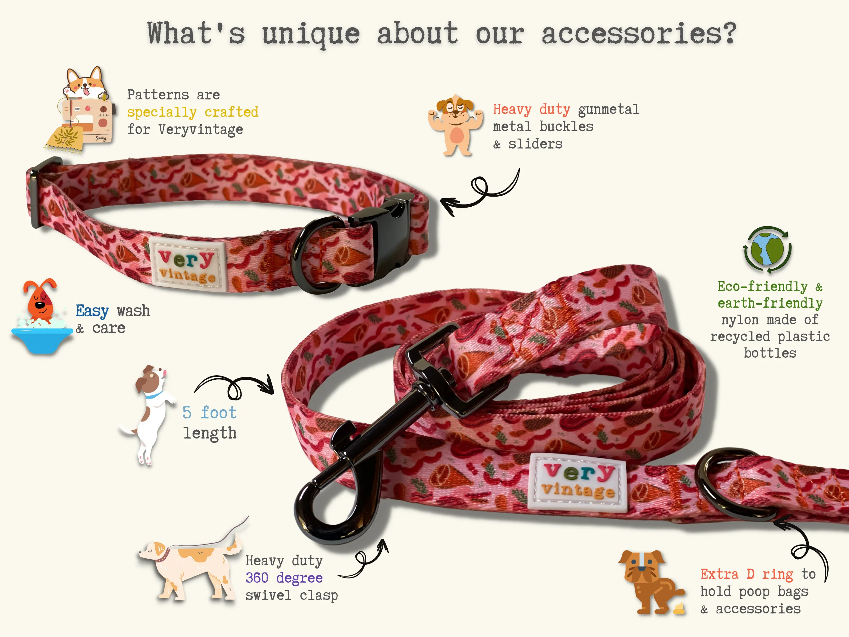 Santa - Recycled Eco-Friendly 5 ft Leash
