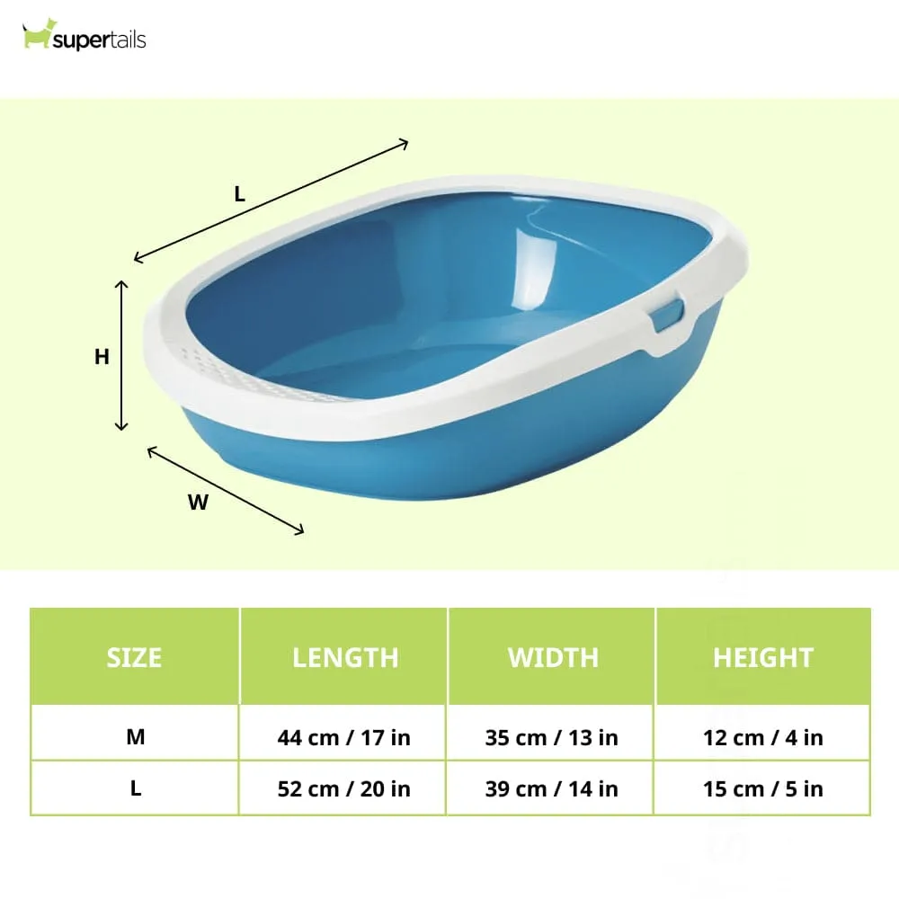 Savic Gizmo Litter Tray with Rim for Cats (Twilight Blue)