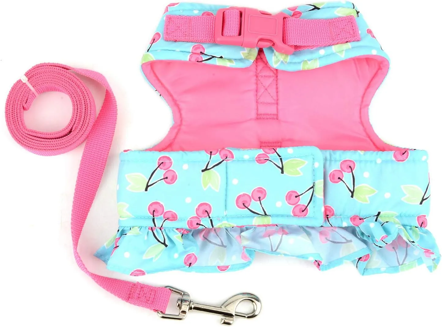 SELMAI Cat Harness and Leash for Walking Escape Proof Cherry Vest Harness for Small Dogs Boys Girls Kitten Puppies Easy on Jacket Soft Padded Cat Vest for Walking Outdoor Spring Autumn M