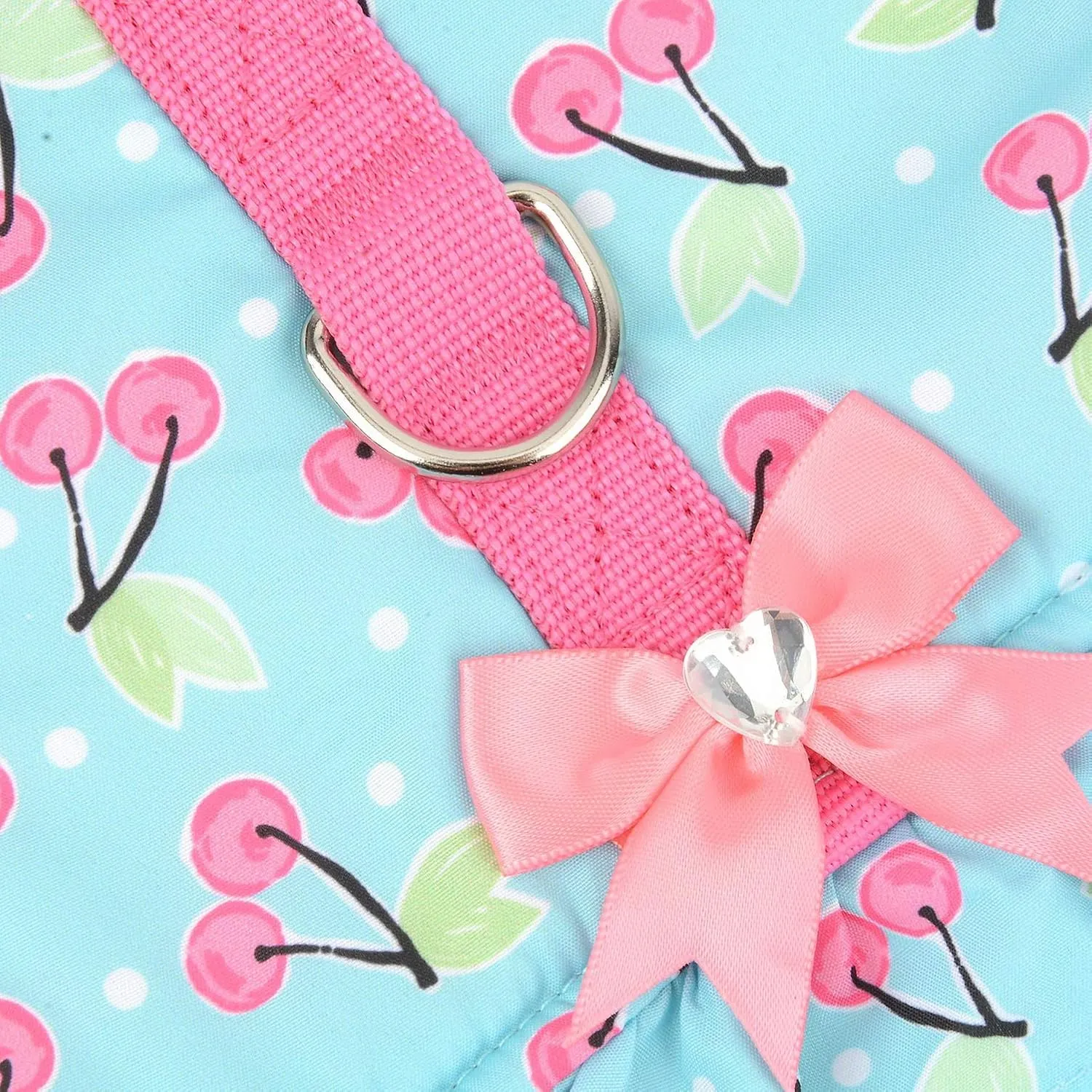 SELMAI Cat Harness and Leash for Walking Escape Proof Cherry Vest Harness for Small Dogs Boys Girls Kitten Puppies Easy on Jacket Soft Padded Cat Vest for Walking Outdoor Spring Autumn M