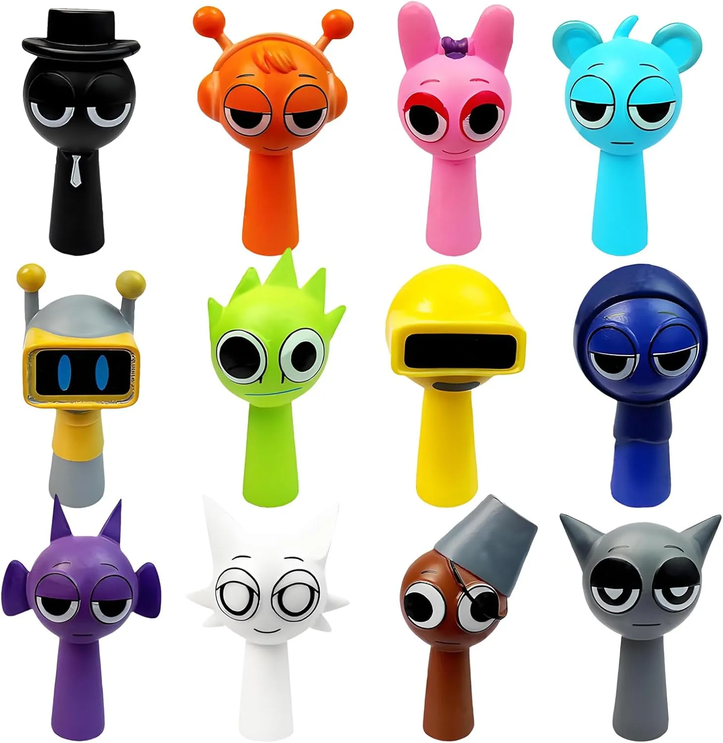 Sprunki Toys Mystery Box (12Pcs) - Collector's Edition Action Figures for Adults, Sprunki Birthday Decorations & Office Desk Figurines Set (12Pcs)