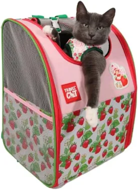 Strawberry Shortcake x Travel Cat Backpack - Officially Licensed Convertible Pet Carrier Backpack with Fully Ventilated Mesh