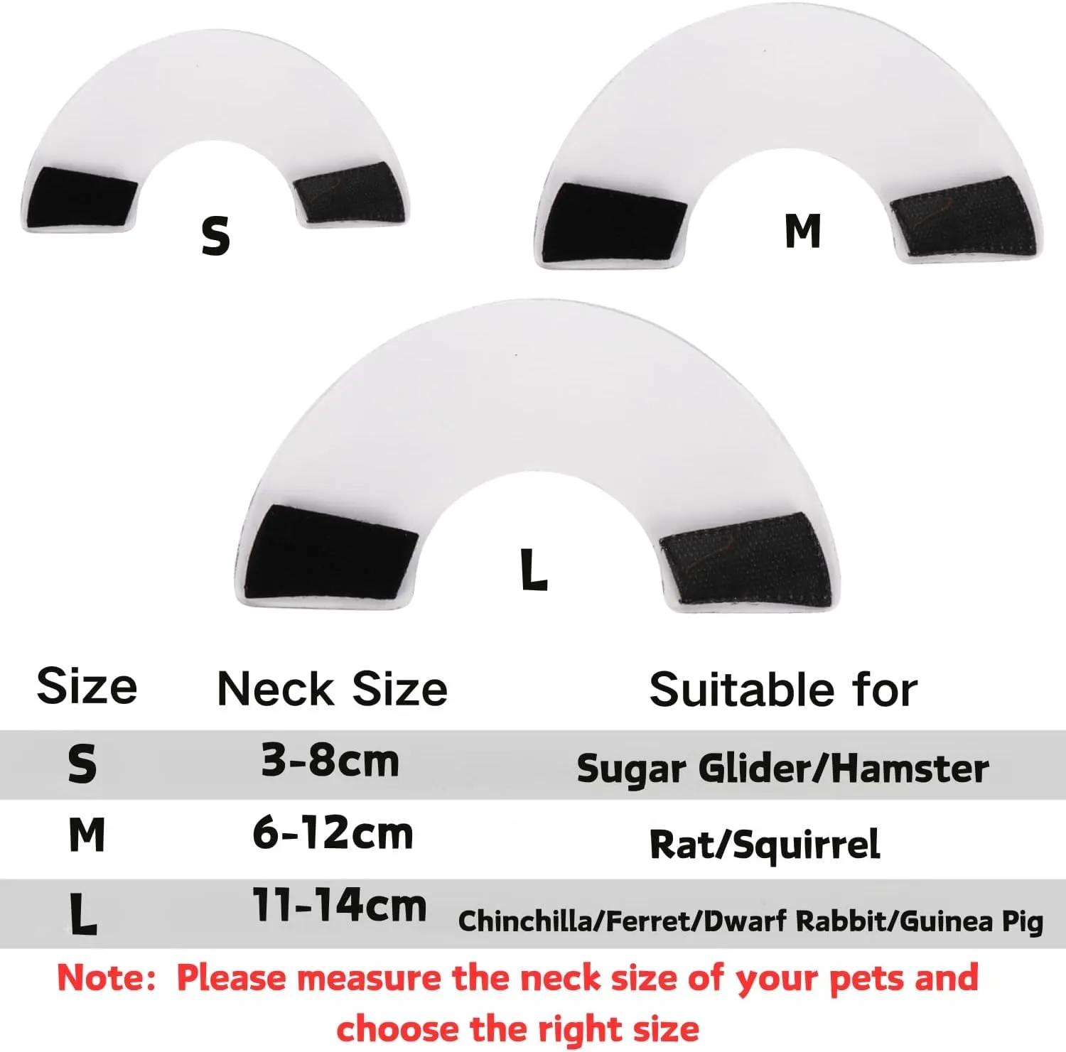 Sugar Glider Recovery Cone - Adjustable Protection Collar Soft Recovery Collar for Rat Bird Hamster Rabbit Guinea Pig After Surgery Wound Healing Elizabeth Neck E Collar for Small Animal (L (11-14cm))