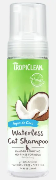 Tropiclean Waterless Cat Shampoo - Deep Cleaning or Dander Reducing