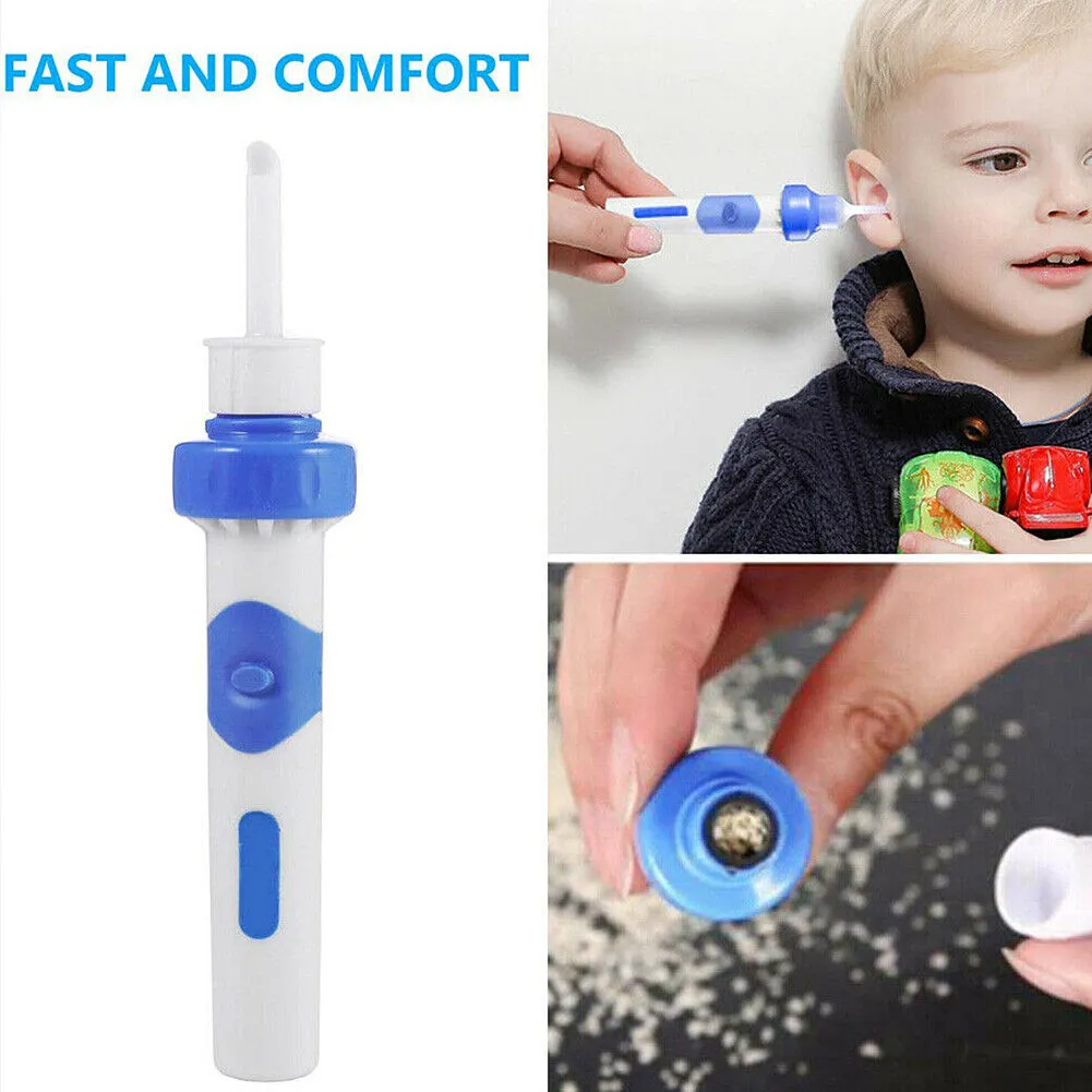 US 1-4 Electric Cordless Vacuum Ear Cleaner Wax Remover Painless Tool w/ Battery