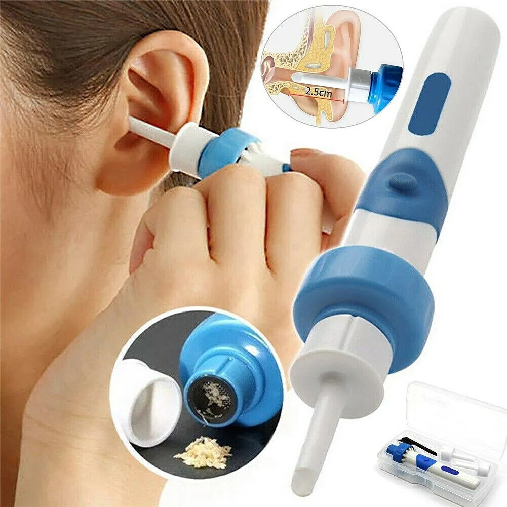 US 1-4 Electric Cordless Vacuum Ear Cleaner Wax Remover Painless Tool w/ Battery