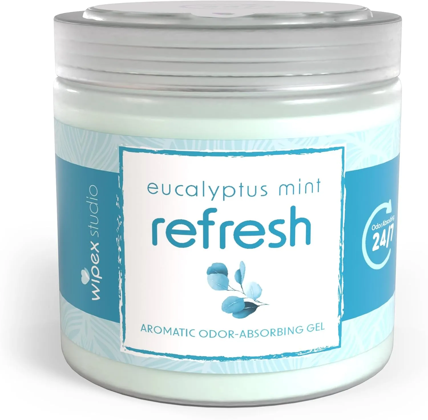 Wipex Odor Eliminator for Home - Refresh Eucalyptus & Mint Odor Absorber, 15 Oz Gel Jar, Long-Lasting Freshness, Ideal for Rooms, Offices, Yoga Studios, Effective Odor Eliminator, 3pk